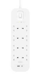 Belkin Connect 8位防雷保護拖板（1個 USB-C + 1個 USB-A｜18W｜2米） 圖 2