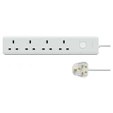 Schneider Electric 施耐德電氣 TSB34_3_WE Easy Series Basic Extend 13A 4 Gang Extension Socket 四位安全拖板