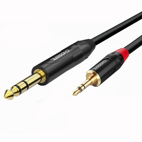 Choseal 秋葉原 3.5mm TRS male to 6.35mm TRS Jack male Cable 2m