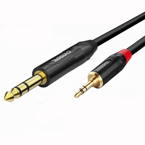 Choseal 秋葉原 3.5mm TRS male to 6.35mm TRS Jack male Cable 5m