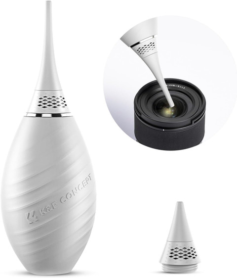 K&F Concept KF08.048 Air Blower with Long Nozzle/Short Nozzle Switch Design (White) 相機鏡頭吹塵器 (白色)