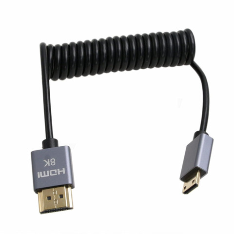 8K 60Hz 2.1 mini HDMI to Full HDMI Coiled Cable (A to C) 傳輸線