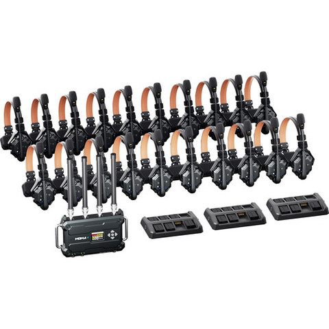 Hollyland Solidcom C1 Pro Roaming Hub 20S Full-Duplex Wireless Intercom System with 20 Single-Ear Headsets (V-Mount) 頭戴一體式無線對話系統