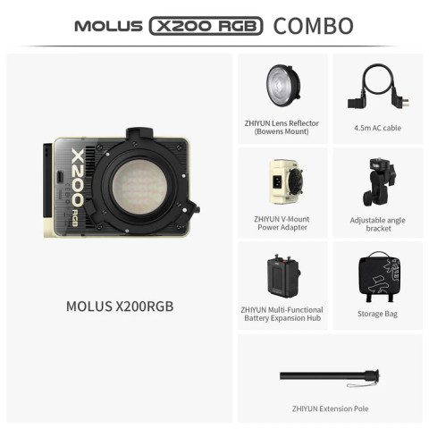 Zhiyun 智雲 Molus X200 RGB LED Combo Kit 迷你全彩補光燈 (套裝)