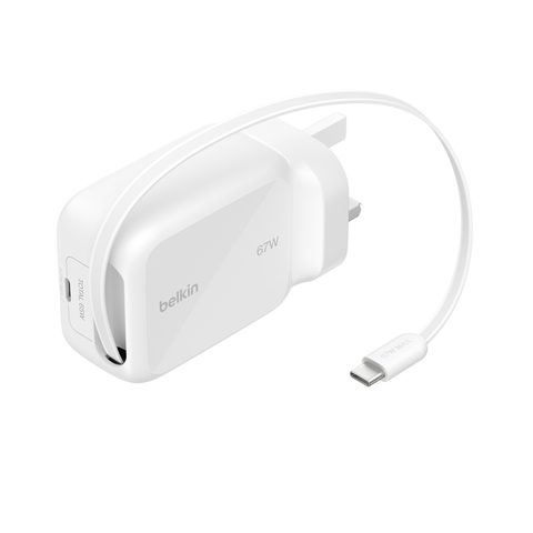 Belkin UltraCharge 67W 伸縮線 GaN 充電器 (White) 圖片 1