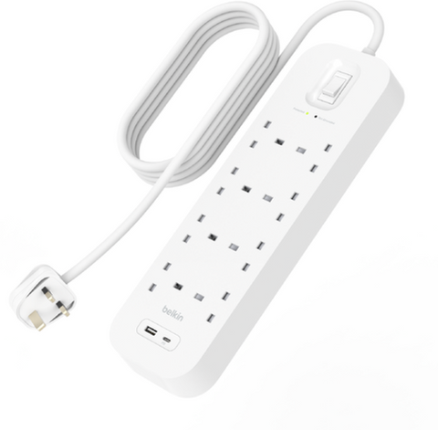 Belkin Connect 8位防雷保護拖板（1個 USB-C + 1個 USB-A｜18W｜2米） 圖 1