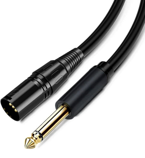 XLR Male Cannon to 6.35mm TS Male Jack Audio Cable 0.5m