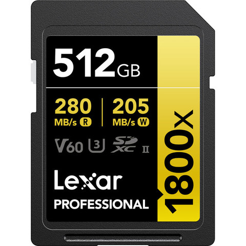 Lexar Professional 1800x SDXC UHS-II Card GOLD Series 記憶卡 (512GB)