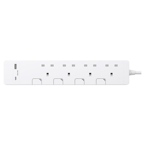 Schneider AvatarOn 4位獨立開關拖板 PD30W USB-A+C (白色)