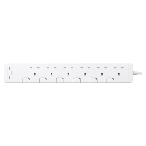 Schneider AvatarOn 6位獨立開關拖板 PD30W 雙USB-C (白色)