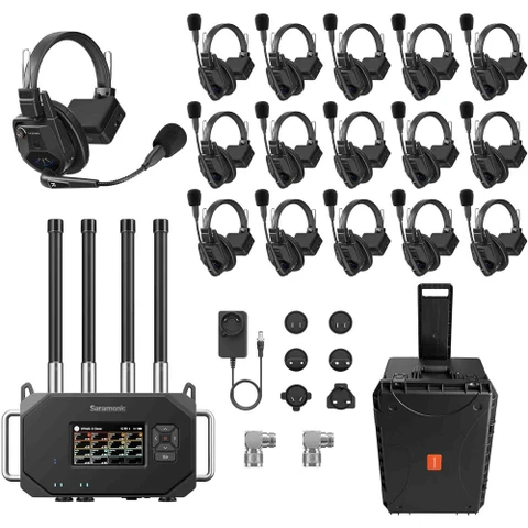 Saramonic WiTalk BASE-V16 16人無線對講套裝（V-Mount）｜完整套裝圖