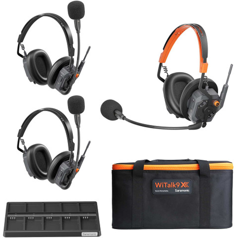 Saramonic WiTalk9 X-3D 3人雙耳無線全雙工對講系統｜完整套裝圖