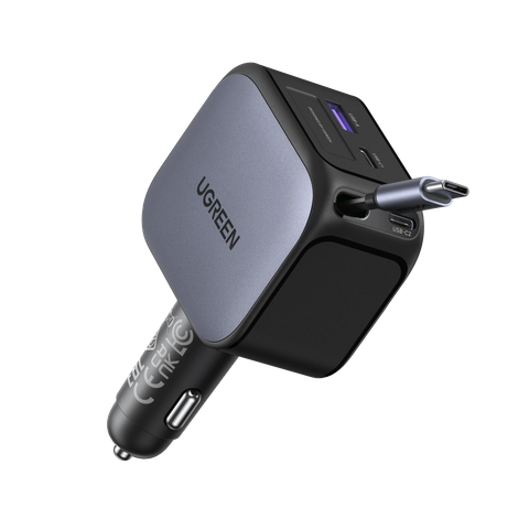 Ugreen 綠聯 Nexode 145W Fast Car Charger 伸縮線車充電器