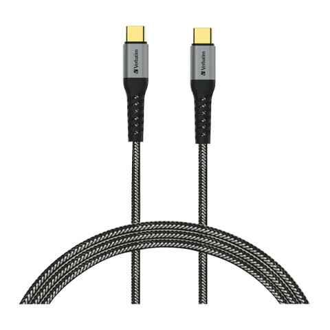 Verbatim 66065 Tough Max USB-C 至 USB-C 充電線 1.2m - 太空灰
