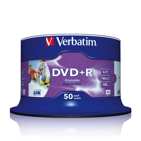 Verbatim 43512 DVD+R 4.7GB 16X 可噴墨打印光碟 50片裝