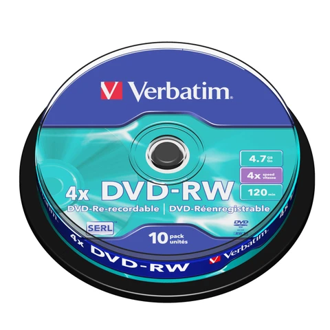 Verbatim 43552 DVD-RW 4.7GB 4X 可重寫光碟 10片裝