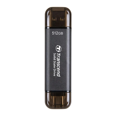 Transcend 創見 ESD310 USB-A／USB-C 雙接頭外置 SSD - 512GB 黑色