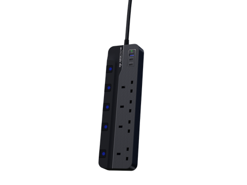 EGO Brisk Strip Pro 4位插座連3USB充電拖板 - 黑色