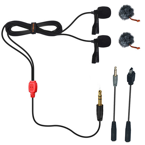 Comica CVM-D02 Dual-head Lavalier Microphone 4.5M 多用雙頭夾咪呔咪
