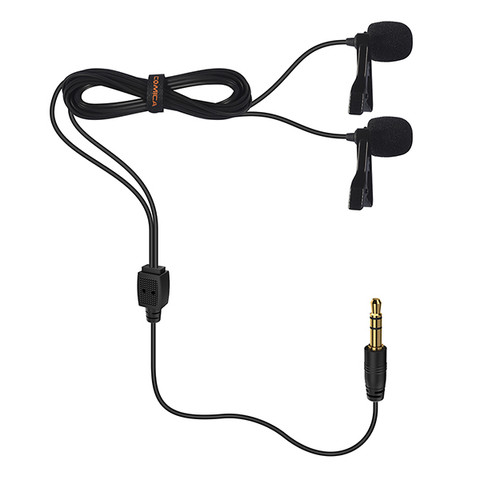 Comica CVM-D02 Dual-head Lavalier Microphone 2.5M 多用雙頭夾咪呔咪