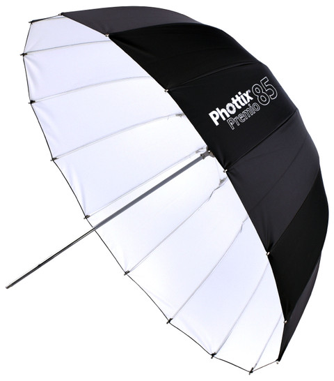 Phottix Premio White Reflective Umbrella 85cm 33" 特深多骨反光傘 (外黑/內白)