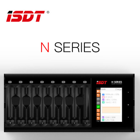 ISDT N8 Smart Charger 輕觸式彩色顯示 AA/AAA 8slots充電器
