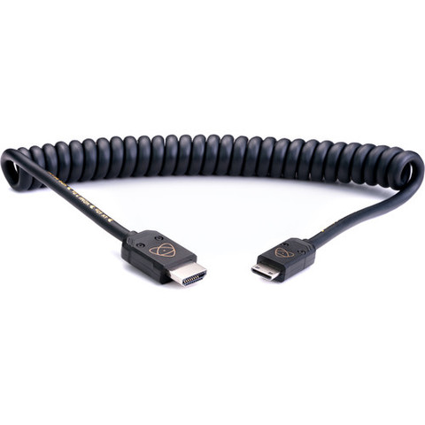 Atomos AtomFLEX HDMI (Type-A) Male to Mini-HDMI (Type-C) Male Coiled Cable (16 to 32") ATOM4K60C4