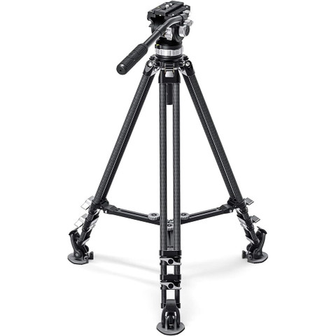 Leofoto LVC-193C BV-15 Carbon Fiber Twin Leg Video Tripod Kit