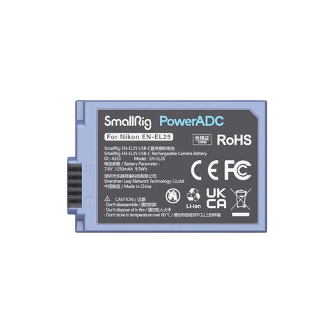 SmallRig EN-EL25 USB-C Rechargeable Camera Battery 4333 充電相機電池