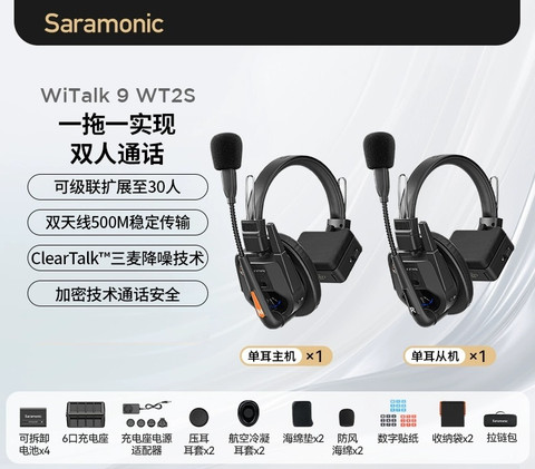 Saramonic WiTalk9 WT2S Wireless Headset Intercom System 無線通話系統