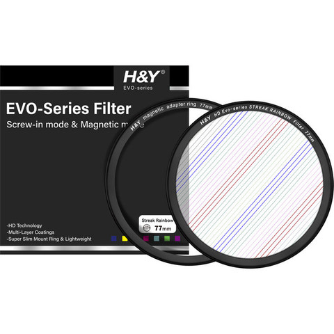 H&Y HD Evo-Series Magnetic Streak-Rainbow Filter 彩虹拉絲濾鏡 (82mm)