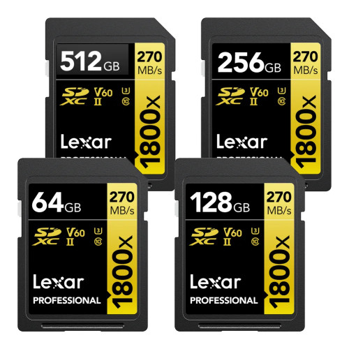 Lexar Professional 1800x SDXC UHS-II Card GOLD Series 記憶卡