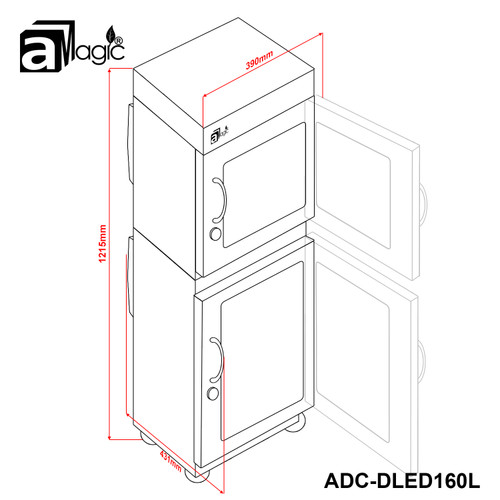 aMagic ADC-DLED160L 160L 電子防潮箱