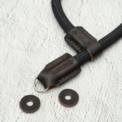 A-MoDe CWS-BL Handmade Rope Camera Wrist Strap Black 手工登山繩皮革相機腕帶 (黑色)