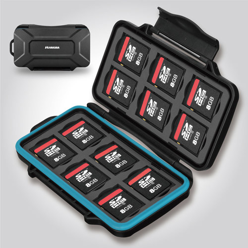 Hakuba DMC-22SD12 Hard Memory Card Case Blue 防撞記憶卡收納盒 (藍色)