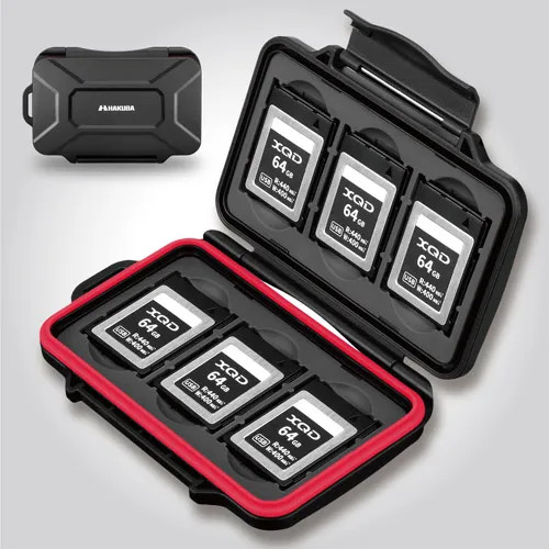 Hakuba DMC-22XQD6BL Hard Memory Card Case Red 防震記憶卡收納盒 (XQD/CFexpress Type B卡適用 - 紅色)