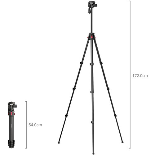 SmallRig 5474 Aluminum Video Tripod with Center Column (67.7") 鋁合金攝影三腳架