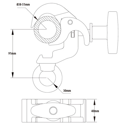 Kupo KCP-813 Arch Coupler with Eye Ring 鉗形掛鉤 Kupo KCP-813 Arch Coupler with Eye Ring 鉗形掛鉤