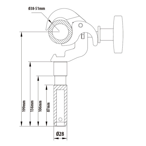 Kupo KCP-814 Arch Coupler with 28mm Spigot 鉗形掛鉤 Kupo KCP-814 Arch Coupler with 28mm Spigot 鉗形掛鉤