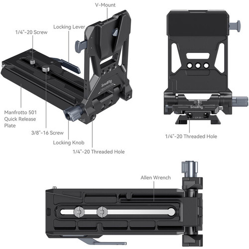 SmallRig 4323 V-Mount Battery Mount for Cinema Cameras 電池安裝板