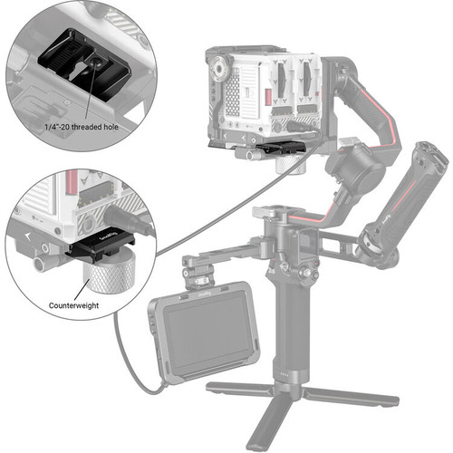 SmallRig 3158 Manfrotto Quick Release Plate for DJI RS 2/ RSC 2/ Ronin-S Gimbal 快拆底板