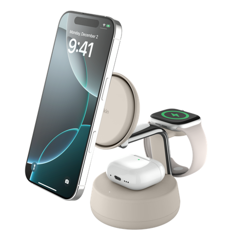 Belkin UltraCharge Pro Qi2 25W 3合1磁吸充電座 (Charcoal) 圖片 3