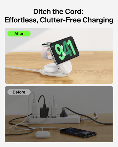 Belkin UltraCharge Qi2 25W 3合1摺疊磁吸充電器 (White) 圖片 8