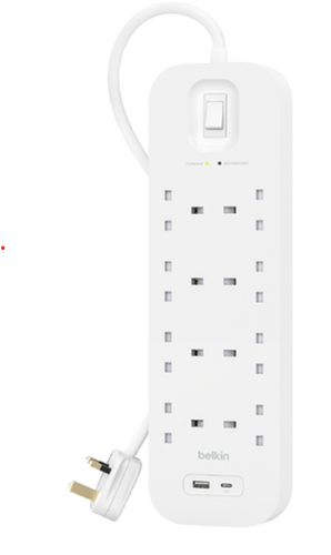 Belkin Connect 8位防雷保護拖板（1個 USB-C + 1個 USB-A｜18W｜2米） 圖 3