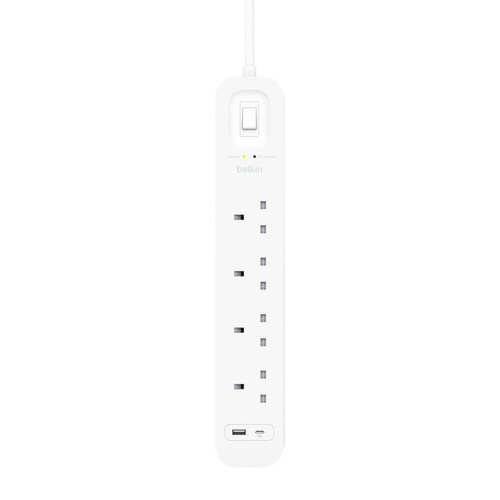 Belkin Connect 4位防雷保護拖板（1個 USB-C + 1個 USB-A｜18W｜2米） 圖 2