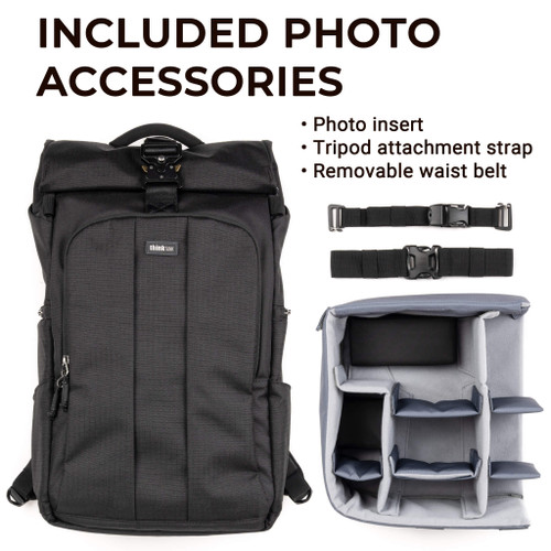 Think Tank Photo FocusPoint Rolltop 30L 攝影背囊 (Asphalt Black) official function image 8