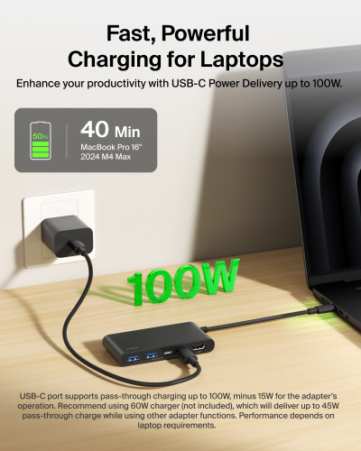 Belkin Connect USB-C 5合1 集線器 (100W｜雙 USB-C｜HDMI) 圖片 6