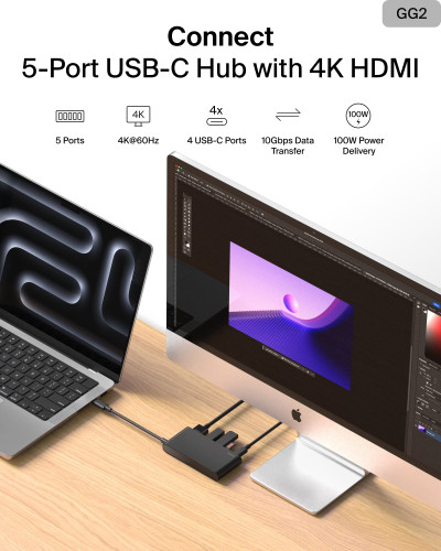Belkin Connect USB-C 5合1 集線器 (4K HDMI) 圖片 3