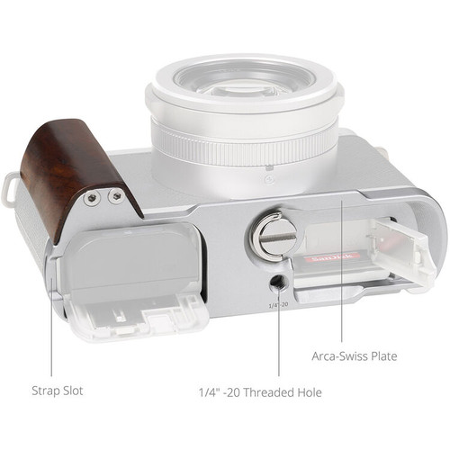 SmallRig 5943 L-Shaped Mount Plate with Wooden Handle For Panasonic Lumix L10 Silver 木頭L型手柄 (銀色)