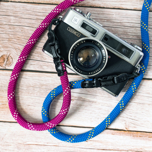 A-MoDe FCSC-BY 11mm Quick Release Buckle Rope Camera Strap 100cm 快拆扣登山繩相機帶 (藍黃) 圖片 4